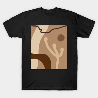 Minimal Modern  Abstract Flower  Warm Tones  Design T-Shirt